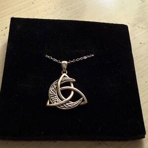 Sterling Silver Celtic Trinity Knot Pendant Necklace - Silver